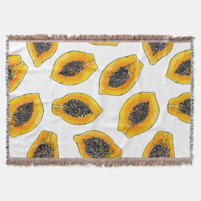Papaya slices throw blanket (Front)
