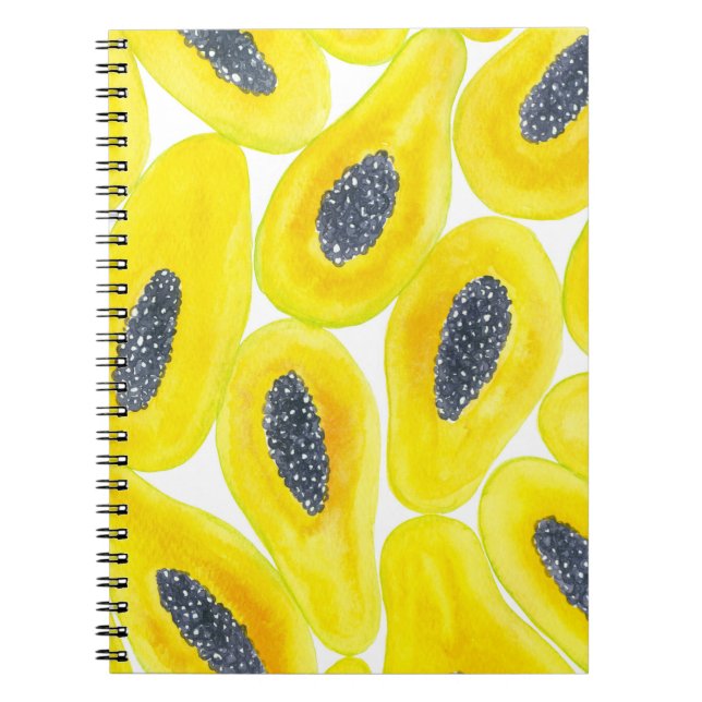 Papaya slices watercolor spiral notebook (Front)