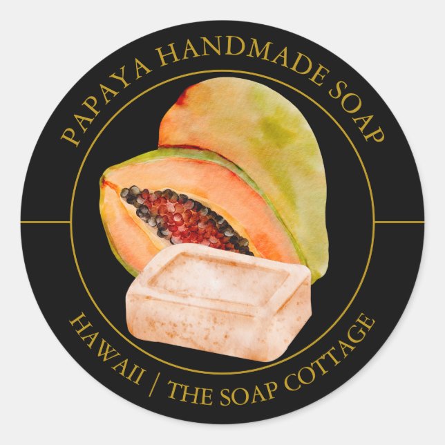 Papaya Soap label (Front)