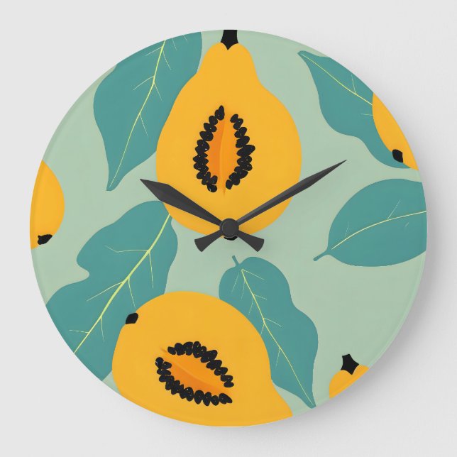 Papaya Study Large Clock (Front)