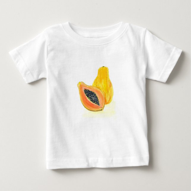 Papaya watercolor Fruit exotic tropical hawaii Baby T-Shirt (Front)