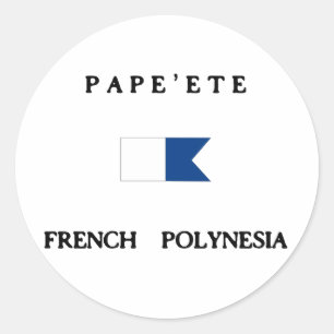 Pape'ete French Polynesia Alpha Dive Flag Classic Round Sticker