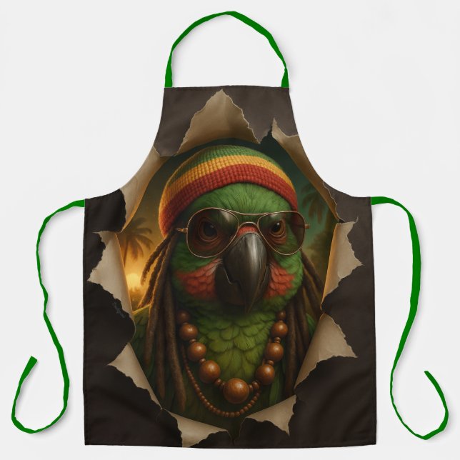 Papegaai Keukenschort – Tropisch en Stoer Design Apron (Front)