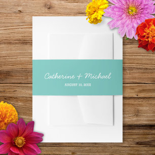 Papel Picado Aqua   Invitation Belly Band