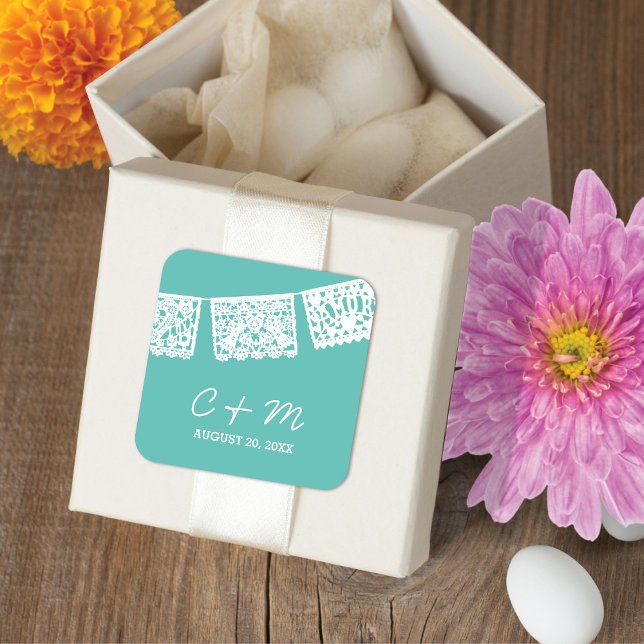Papel Picado Aqua | Wedding Favour Sticker (Creator Uploaded)