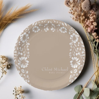 Papel Picado  baby shower  Paper Plate