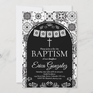 Papel Picado Baptism Talavera Invitation  
