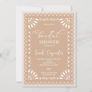 Papel Picado Beige Bridal Shower Invitation