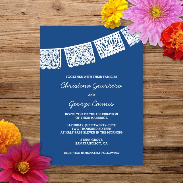 Papel Picado Blue | Wedding Invitation (Creator Uploaded)