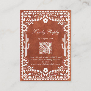 Papel Picado Boda Mexican Terracotta Brown Wedding Enclosure Card