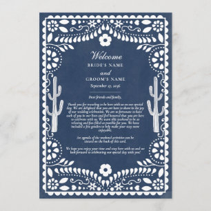 Papel Picado Boda Mexican Wedding Itinerary Programme