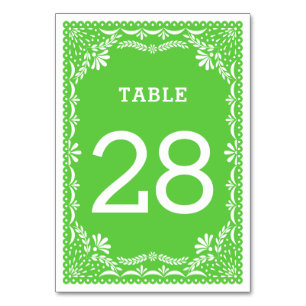 Papel Picado Colourful Mexican Wedding Table Numbe Table Number