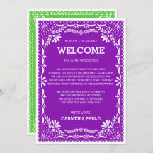 Papel Picado Colourful Mexican Wedding Welcome Not