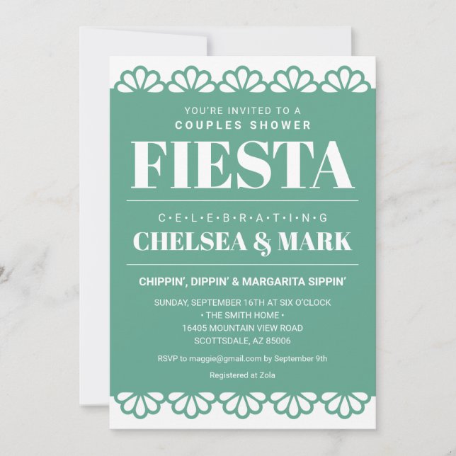 Papel Picado Couples Shower Invitation (Front)