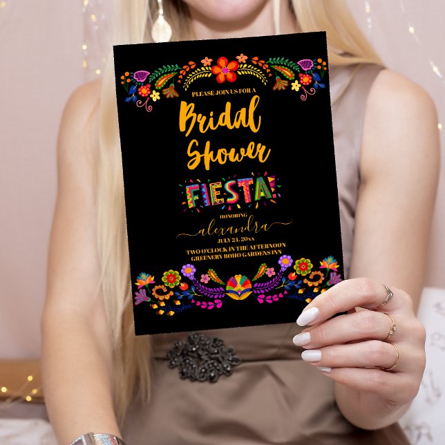 Papel Picado Flowers Mexican Style Bridal Shower  Invitation (Creator Uploaded)