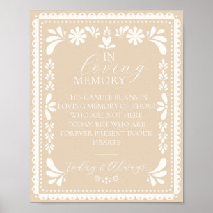 Papel Picado In Loving Memory Candle Memorial Sign