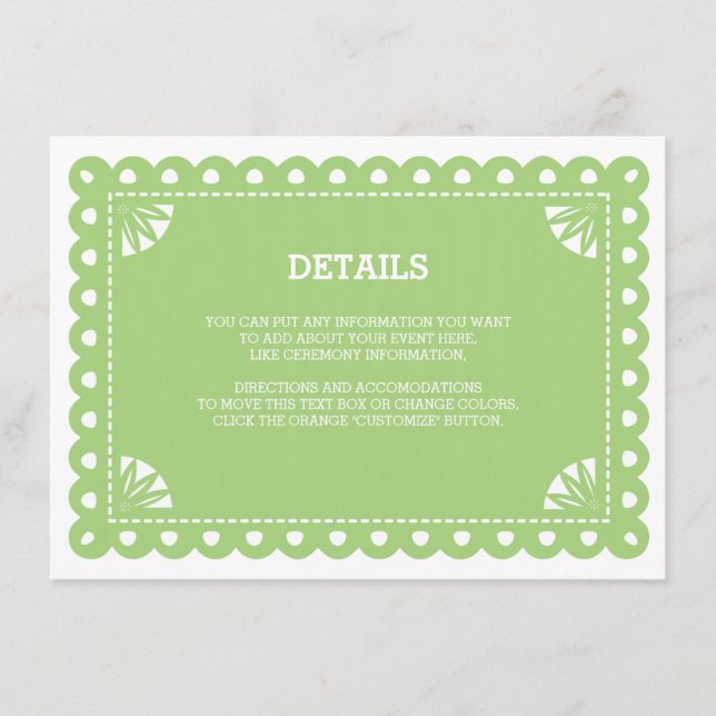 Papel Picado Insert Card - Green (Front)