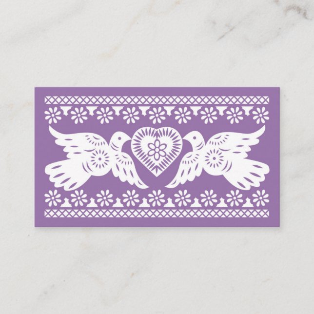 Papel Picado Lovebirds Place card (Front)