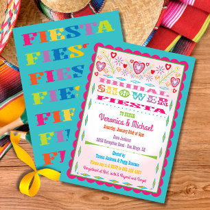 Papel Picado Mexican Fiesta Bridal Shower Invitation