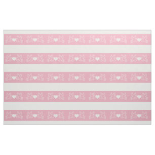 Papel Picado Mexican Love Birds Pink White Fabric