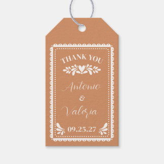 Papel Picado Mexican Wedding Favour Tags Thank You