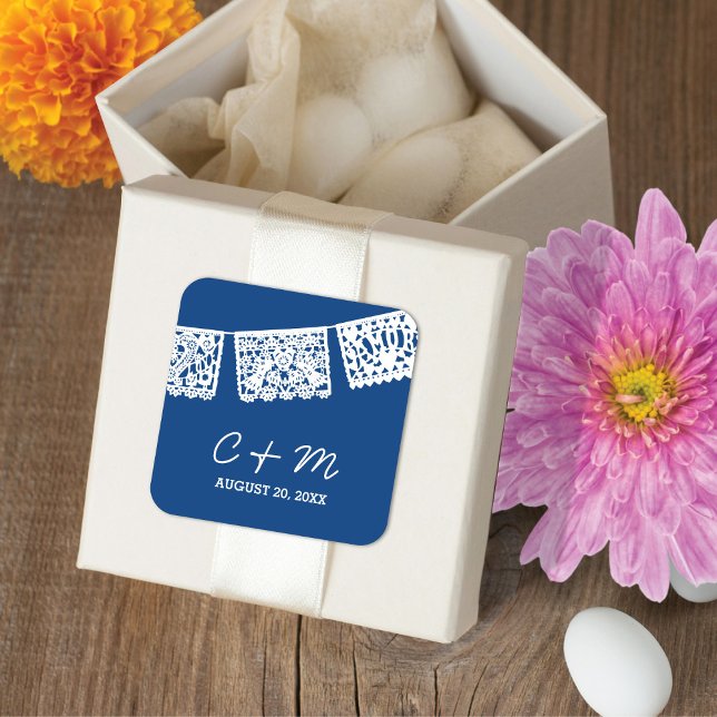 Papel Picado Navy Blue | Wedding Favour Sticker (Creator Uploaded)