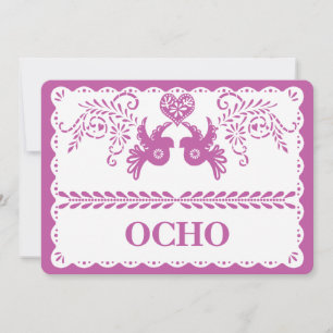 Papel Picado Ocho Eight Table Number Gold Fiesta
