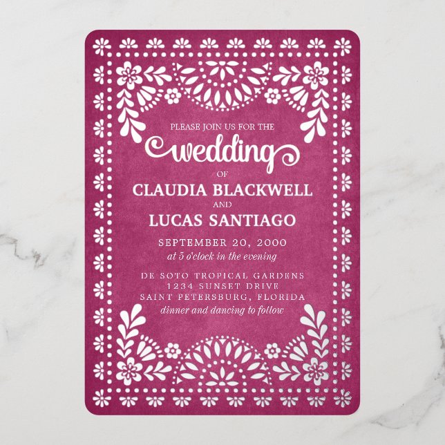 Papel Picado Pink Wedding (Front)