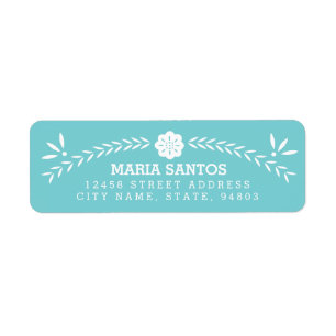 Papel Picado Return Address Labels - Blue