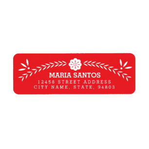 Papel Picado Return Address Labels - Red