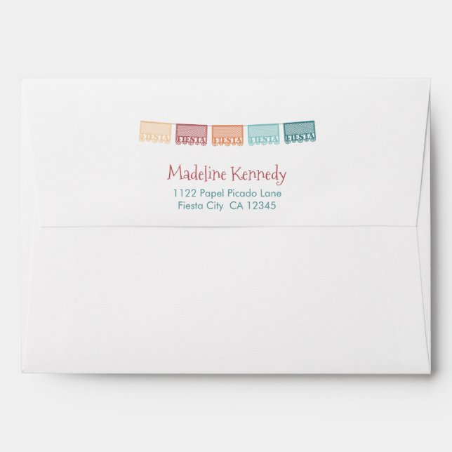 Papel Picado Serape Mexican Fiesta Return Address Envelope (Back (Top Flap))