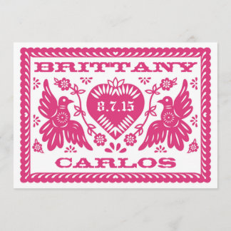 Papel Picado Style Love Birds Invitation