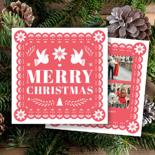 Papel Picado Style Photo Christmas Card