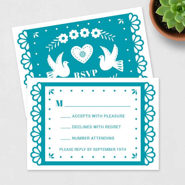 Papel Picado Style RSVP Card (Creator Uploaded)