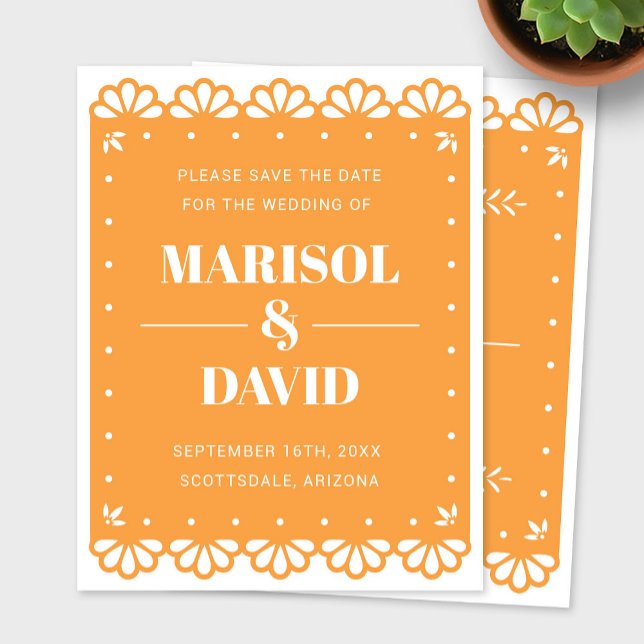 Papel Picado Style Save The Date Card (Creator Uploaded)
