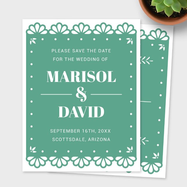 Papel Picado Style Save The Date Card (Creator Uploaded)