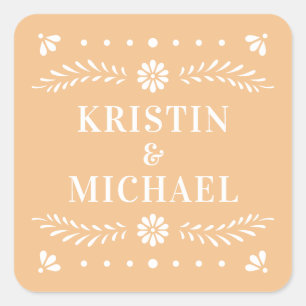 Papel Picado Style Wedding Sticker
