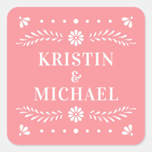 Papel Picado Style Wedding Sticker