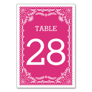 Papel Picado Table Number Editable Colour
