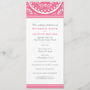 Papel Picado Wedding Program - Pink Programme