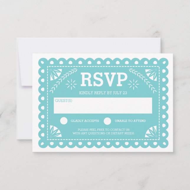 Papel Picado Wedding RSVP (Front)