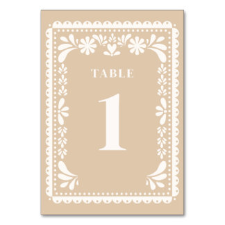 Papel Picado Wedding Table Numbers Hacienda