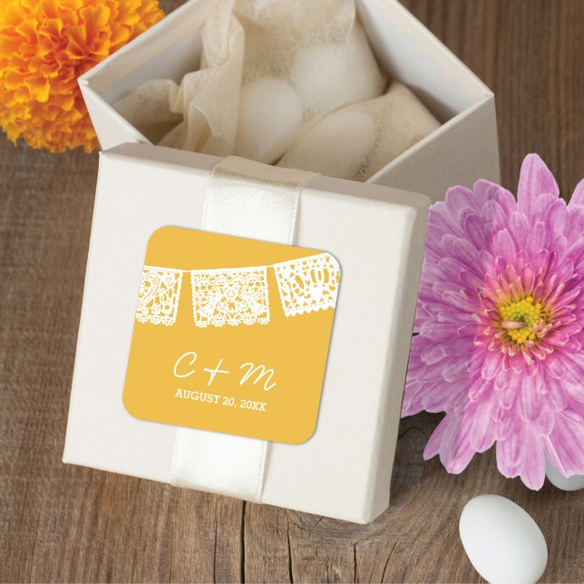 Papel Picado Yellow | Wedding Favour Sticker (Creator Uploaded)