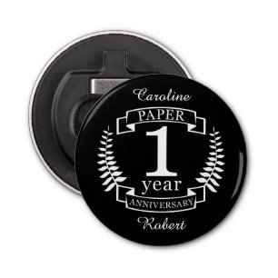 Paper 1st wedding anniversary 1 year bottle opener