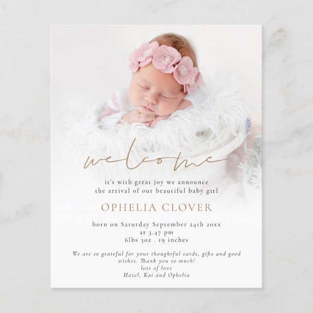 PAPER 2 Photos Overlay Gold Welcome Birth (Front)
