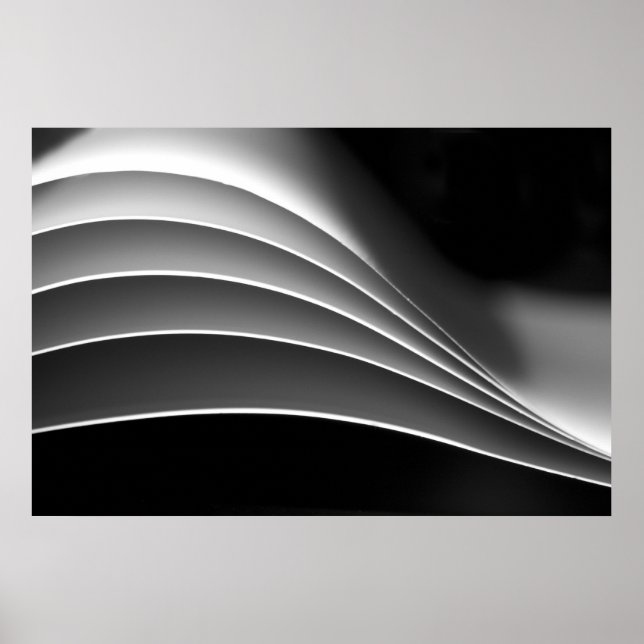 Paper, a different view - black & white abstract poster (Front)