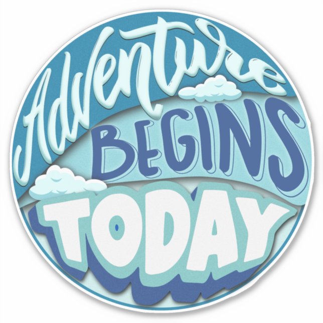 Paper aeroplane | Adventure begins custom cut viny (Front)