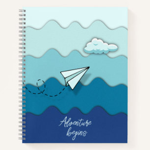 Paper aeroplane   Adventure begins   Your journey  Notebook