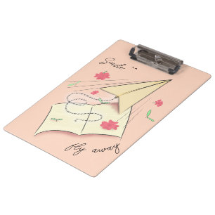 Paper Aeroplane Clipboard Fly away