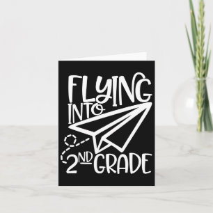 Paper Aeroplane Flying Into Second 2nd Grade Card